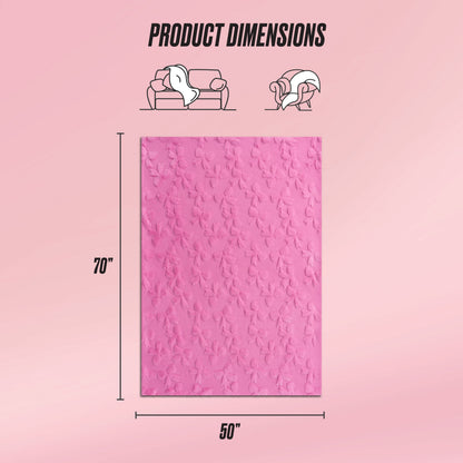 3D Faux Fur Throw Blanket - Hot Pink Bows - Juicy Couture