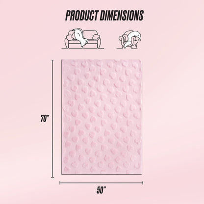 3D Faux Fur Throw Blanket - Light Pink Hearts - Juicy Couture