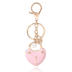 Pink Padlock Heart Keychain Bag Charm - Goldtone - Juicy Couture