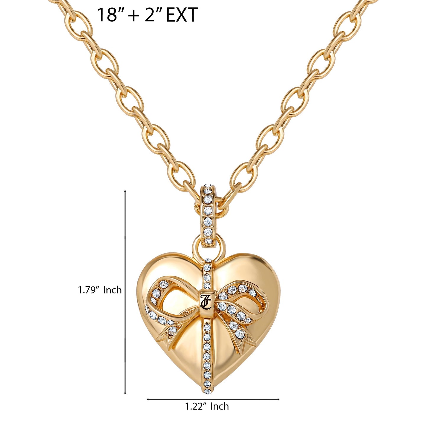 Gold-Tone Heart Charm Necklace - Goldtone - Juicy Couture