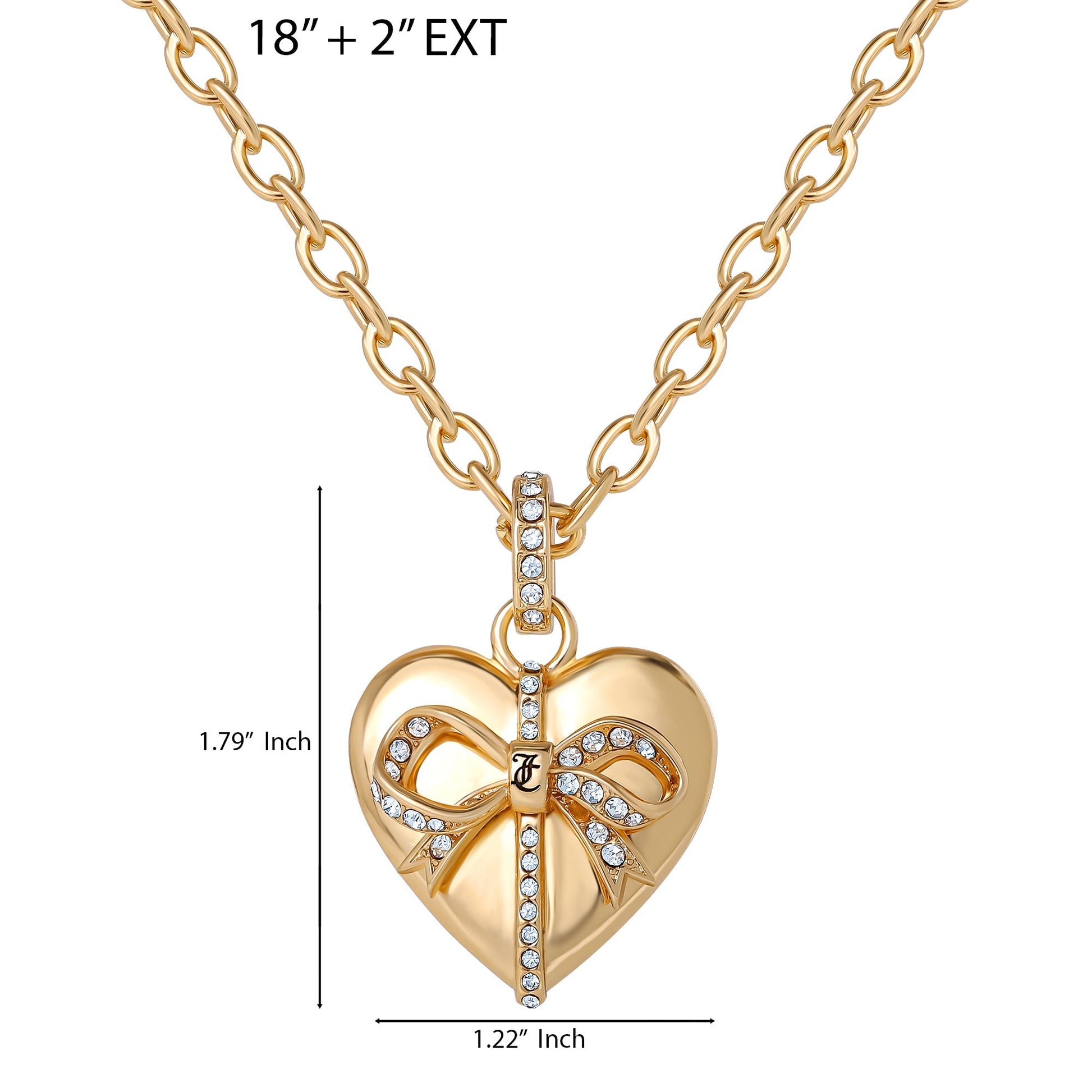 Gold-Tone Heart Charm Necklace - Goldtone - Juicy Couture