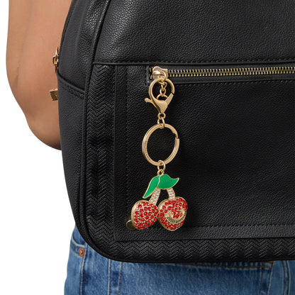 Cherry Charm Keychain Bag Charm - Goldtone - Juicy Couture