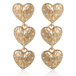 Triple Heart Drop Earrings - Goldtone - Juicy Couture