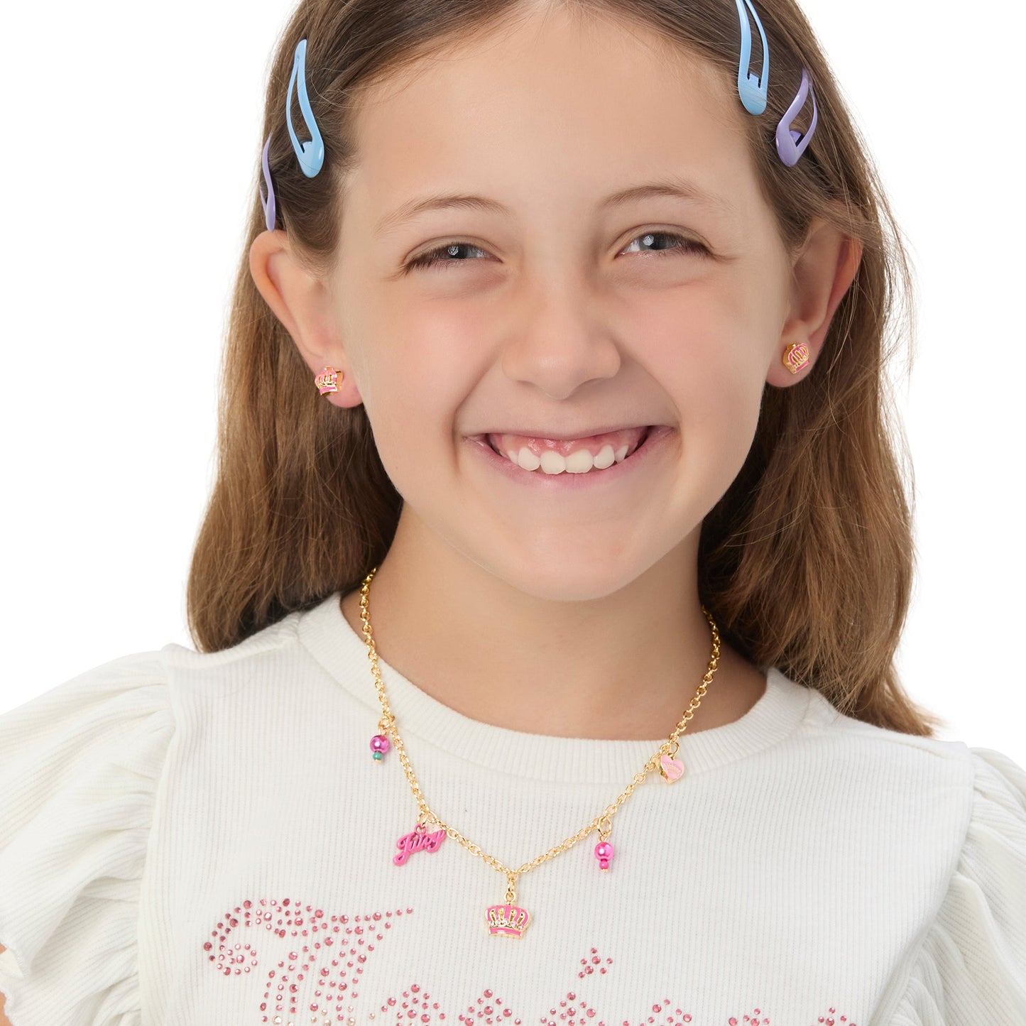 Kids Beaded Charm Necklace - Goldtone - Juicy Couture
