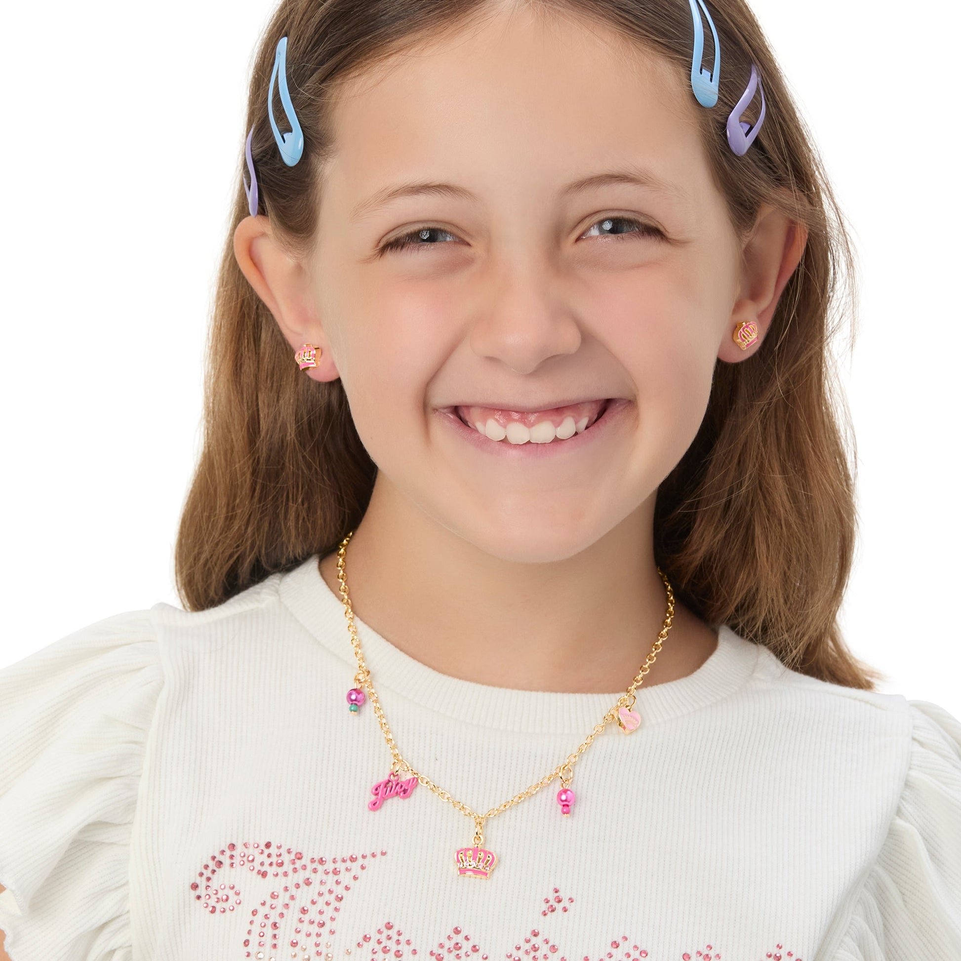 Kids Beaded Charm Necklace - Goldtone - Juicy Couture