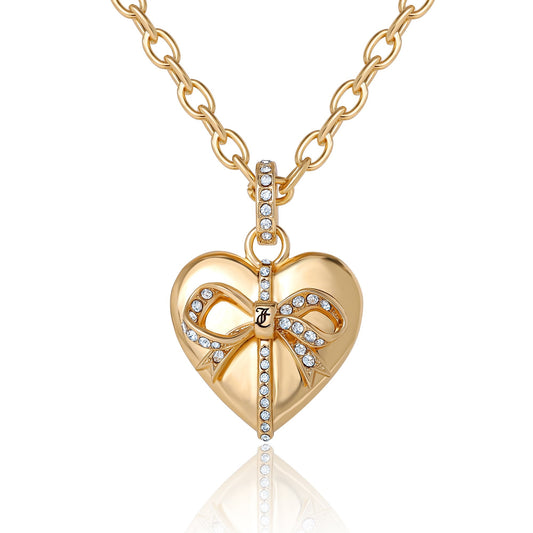 Gold-Tone Heart Charm Necklace - Goldtone - Juicy Couture
