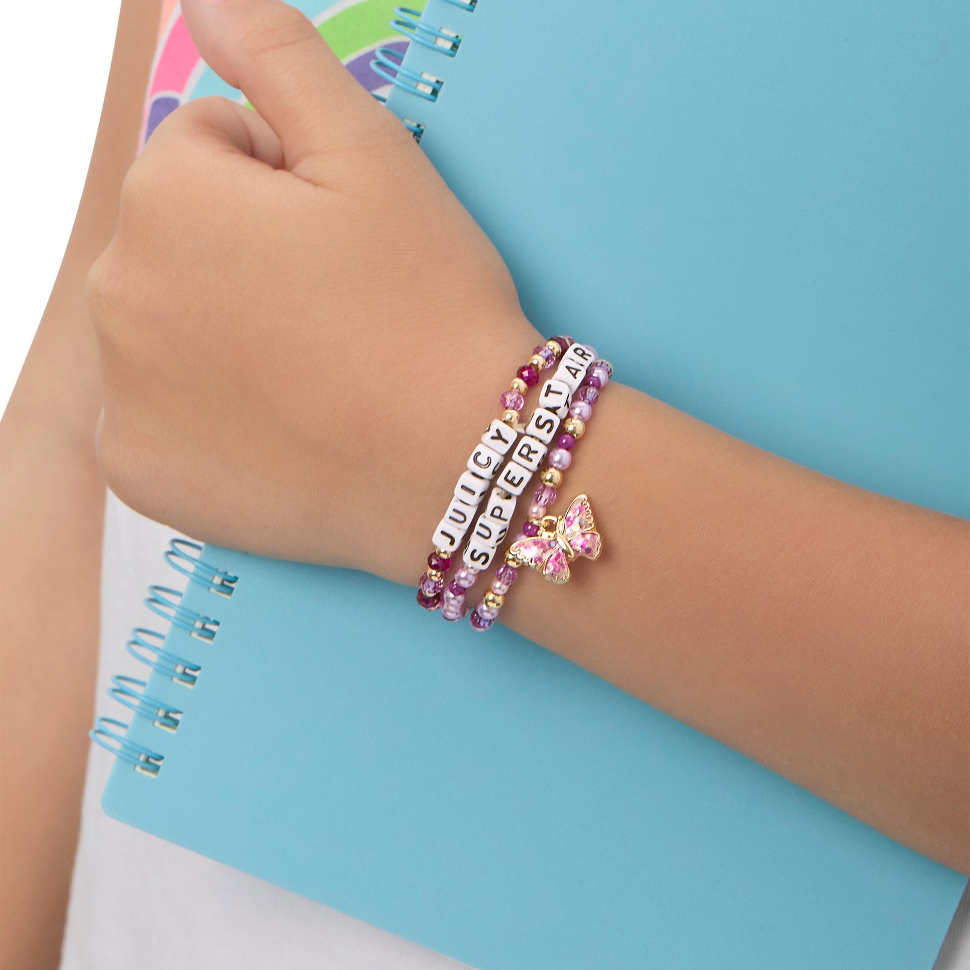 Kids Choose Juicy Superstar 3 Piece Stretch Beaded Bracelet Set - Goldtone - Juicy Couture