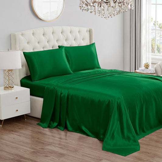 Solid Satin Sheet Set - Emerald - Juicy Couture