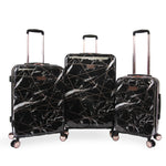 3-Piece Hardside Spinner Luggage Set - Black Marble Web - Juicy Couture
