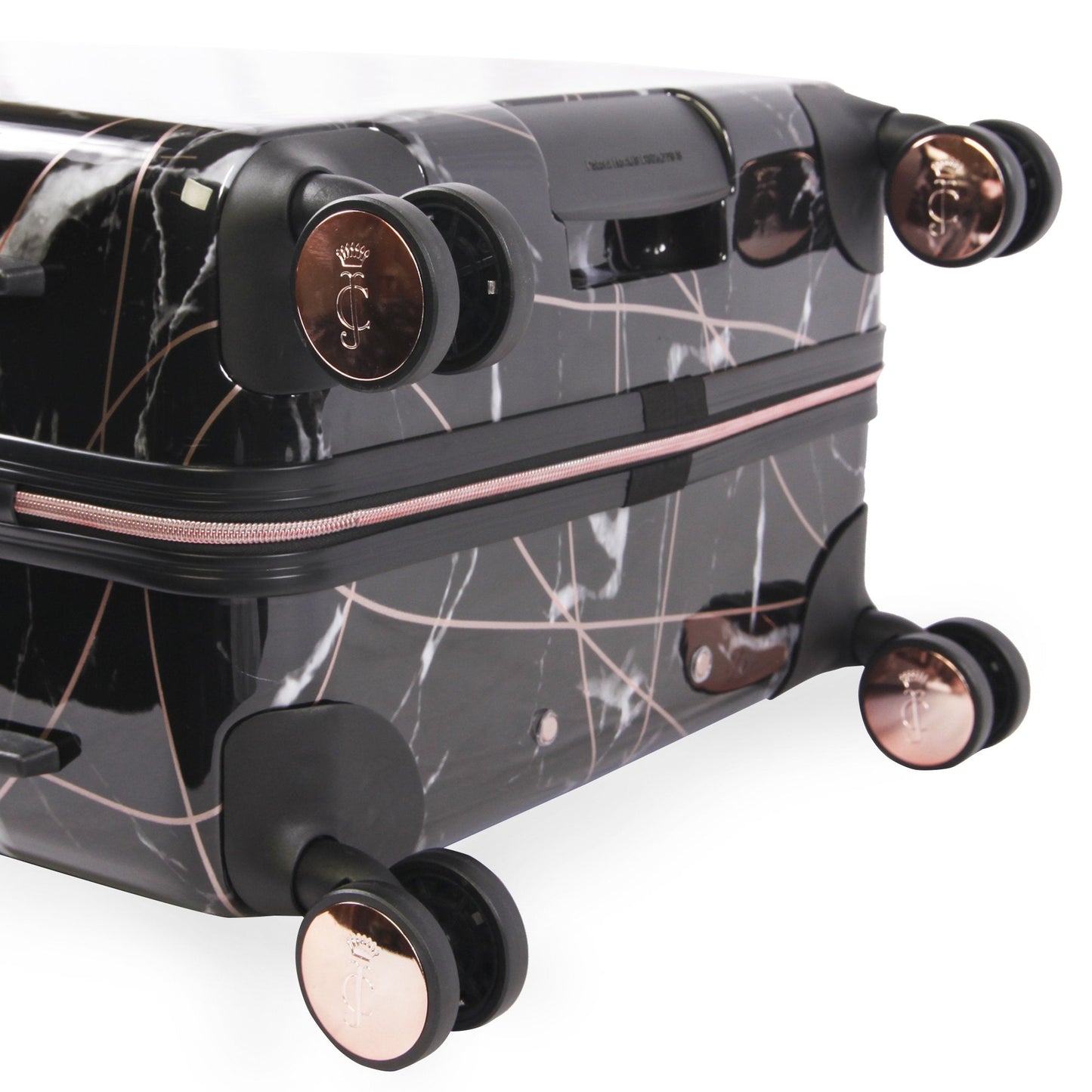 3-Piece Hardside Spinner Luggage Set - Black Marble Web - Juicy Couture