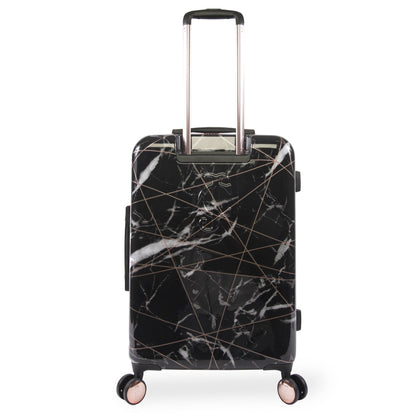 3-Piece Hardside Spinner Luggage Set - Black Marble Web - Juicy Couture
