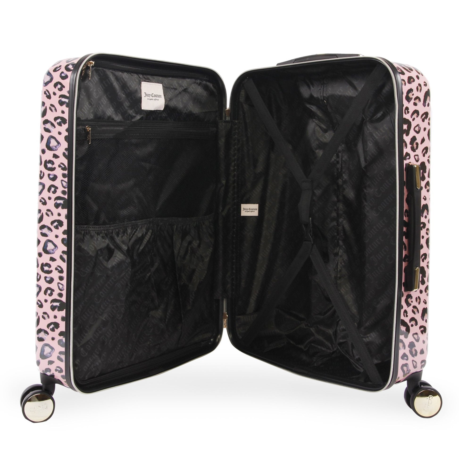 3-Piece Hardside Spinner Luggage Set - Pink Leopard - Juicy Couture