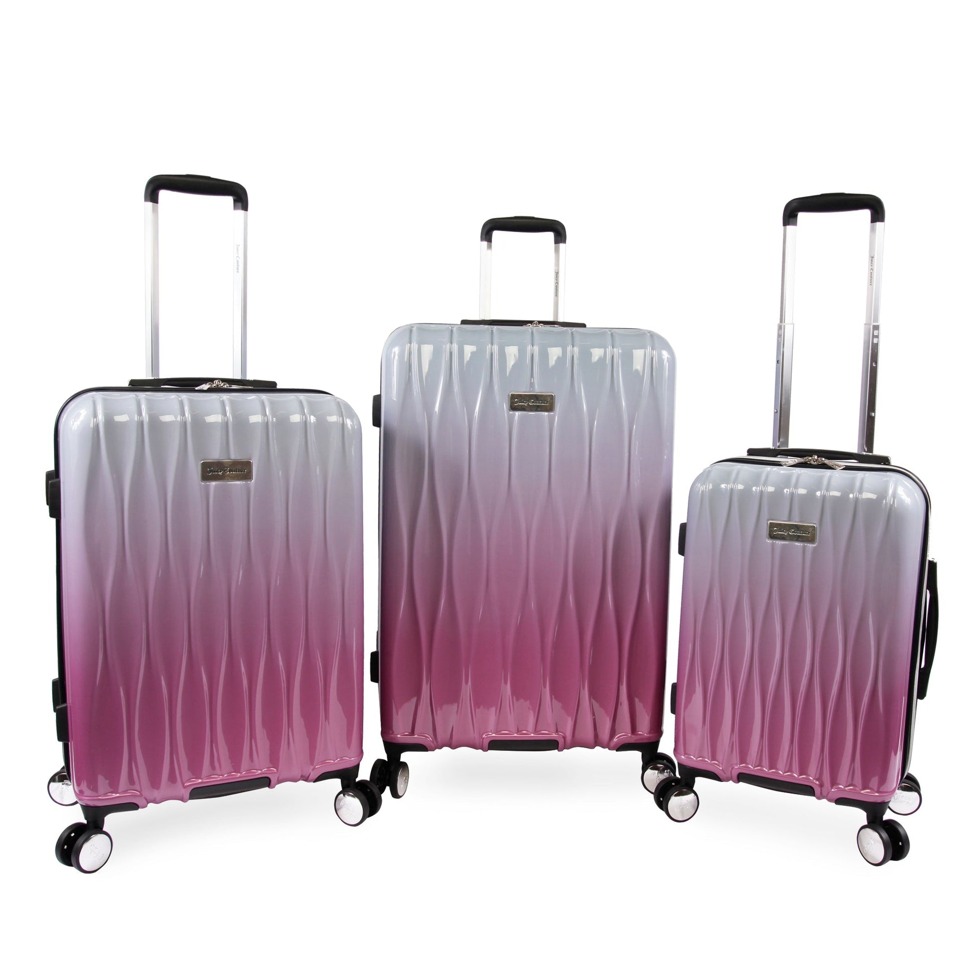 3-Piece Hardside Spinner Luggage Set - Silver Fuchsia - Juicy Couture