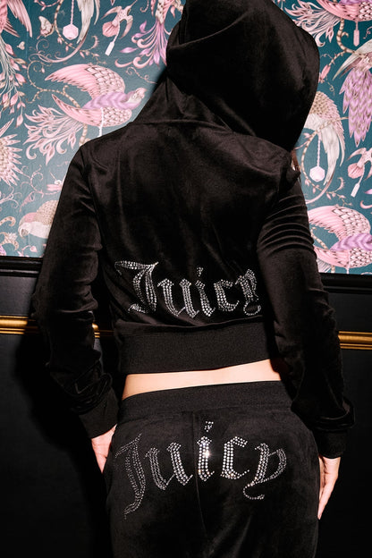 OG Big Bling Velour Track Pants - Liquorice - Juicy Couture