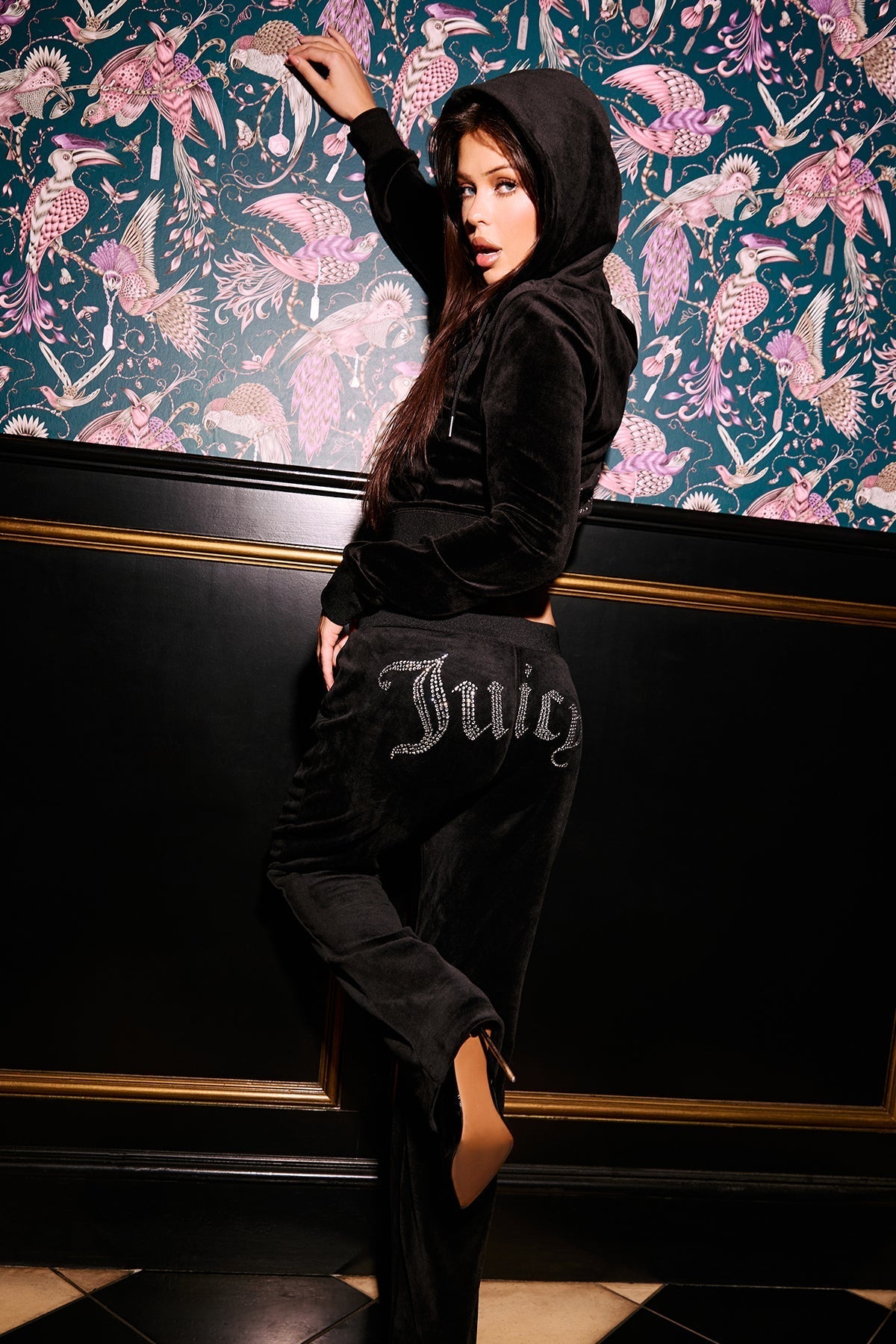 OG Big Bling Velour Track Pants - Liquorice - Juicy Couture