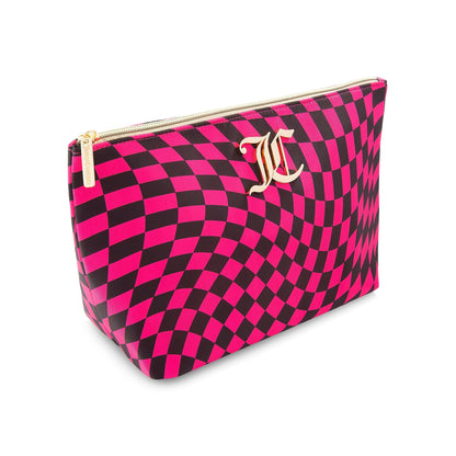 Monogram Makeup Pouch - Checkered Pink - Juicy Couture