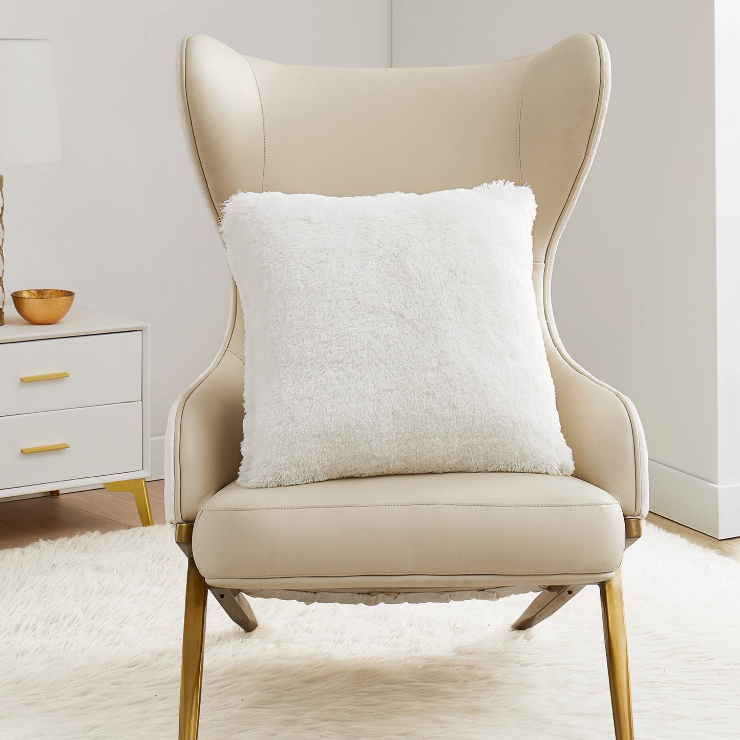 Shaggy Faux Fur Pillow - White - Juicy Couture