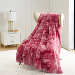 Shaggy Faux Fur Plush Blanket - Free Love Tie Dye - Juicy Couture