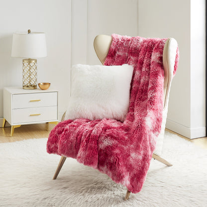 Shaggy Faux Fur Plush Blanket - Free Love Tie Dye - Juicy Couture