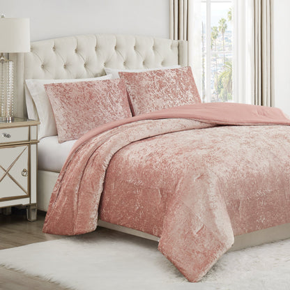 Crushed Velvet Comforter Set - Pink - Juicy Couture
