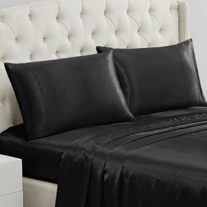 Solid Satin Pillow Case Set - Black - Juicy Couture
