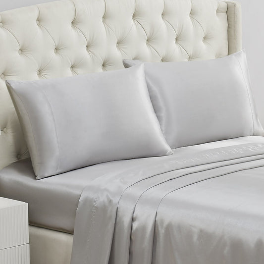 Solid Satin Pillow Case Set - Smoke - Juicy Couture