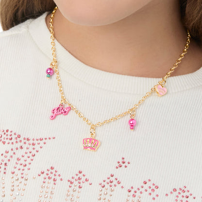 Kids Beaded Charm Necklace - Goldtone - Juicy Couture