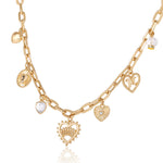 Heart Juicy Logo Charm Necklace - Goldtone - Juicy Couture