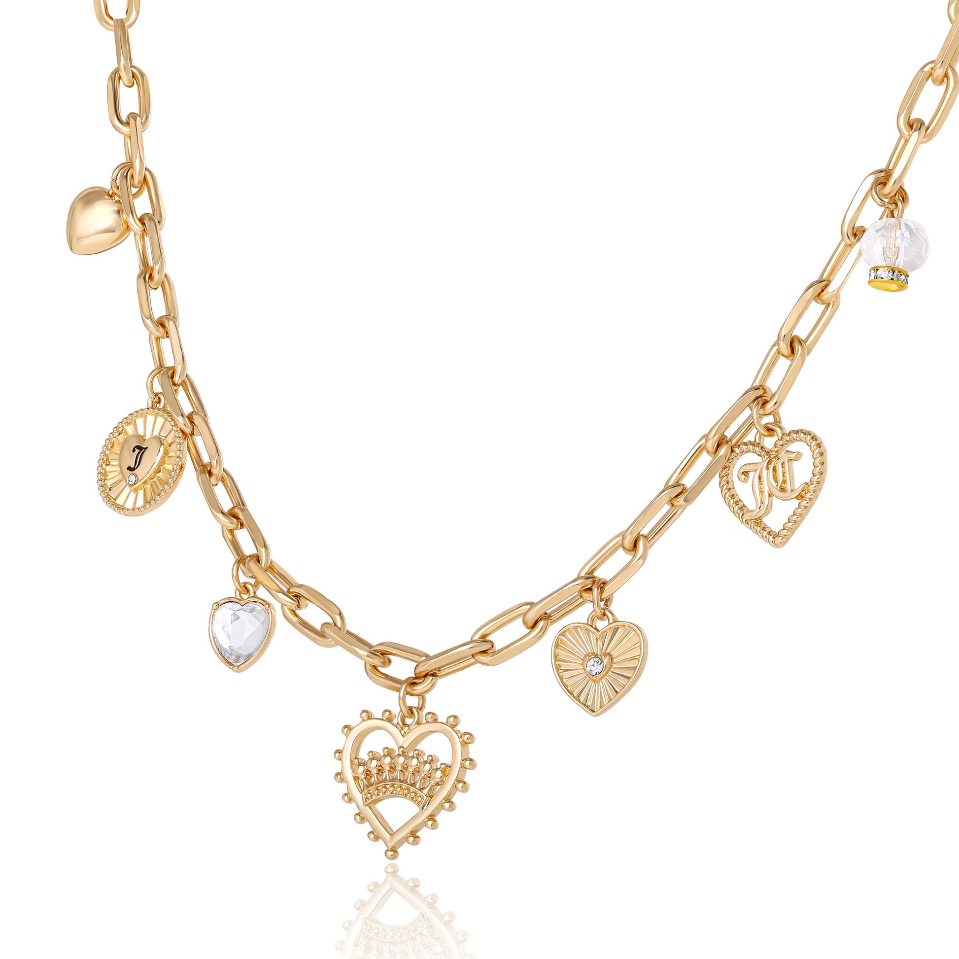 Heart Juicy Logo Charm Necklace - Goldtone - Juicy Couture