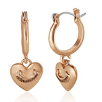 Heart Charm Hoop Earrings - Goldtone - Juicy Couture