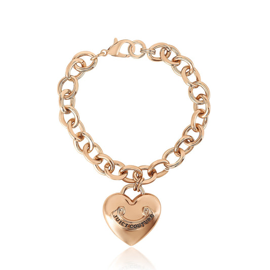Heart Charm Chain Bracelet - Goldtone - Juicy Couture