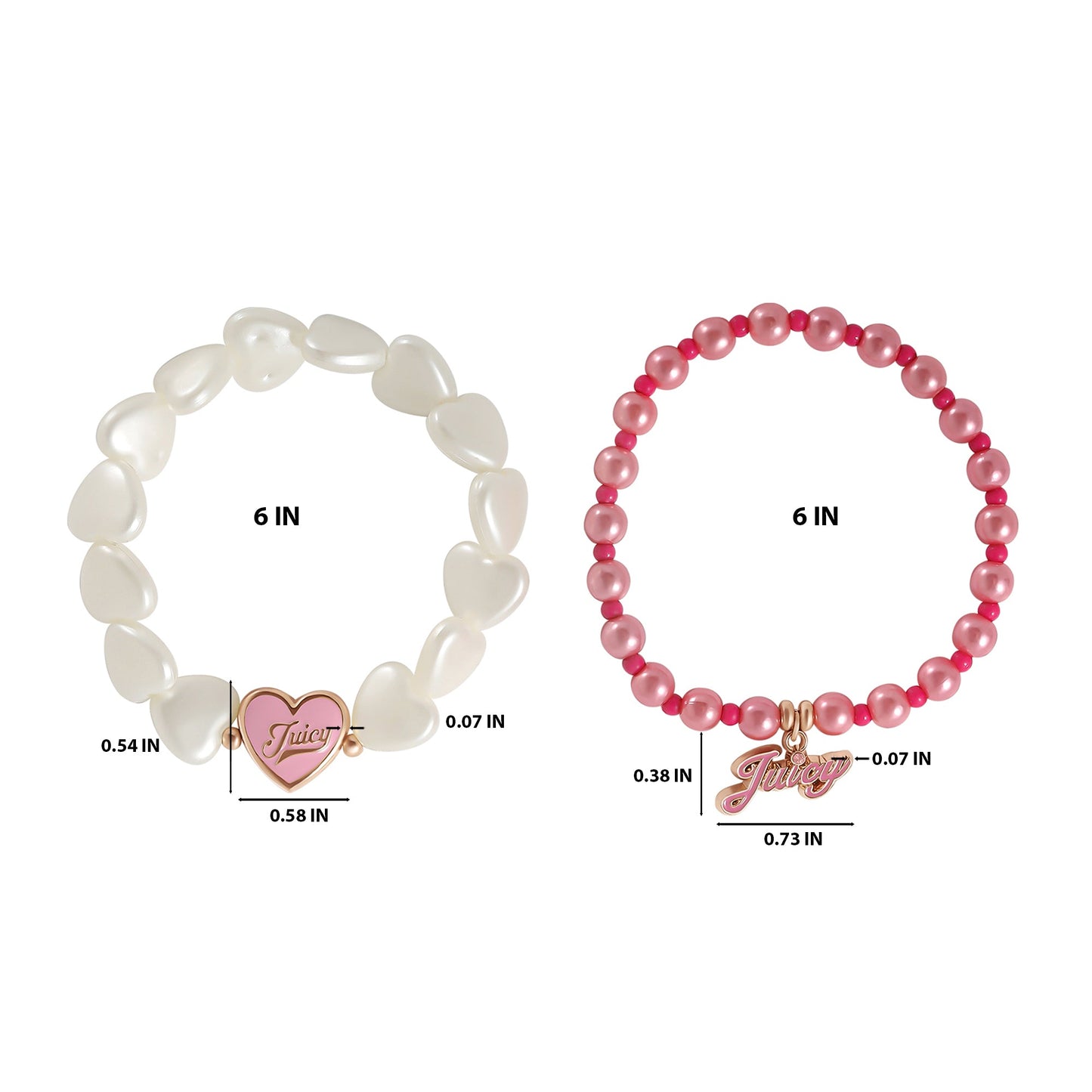 Kids Choose Juicy Heart Charm 2 Piece Bracelet Duo - Goldtone - Juicy Couture