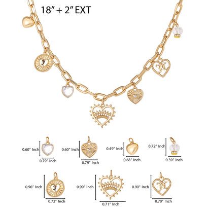 Heart Juicy Logo Charm Necklace - Goldtone - Juicy Couture