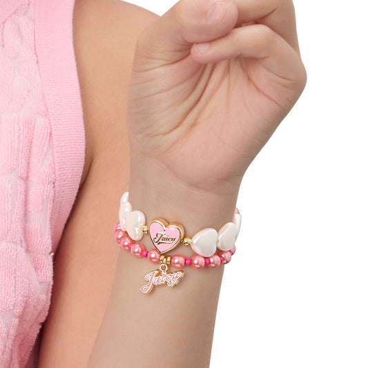 Kids Choose Juicy Heart Charm 2 Piece Bracelet Duo - Goldtone - Juicy Couture