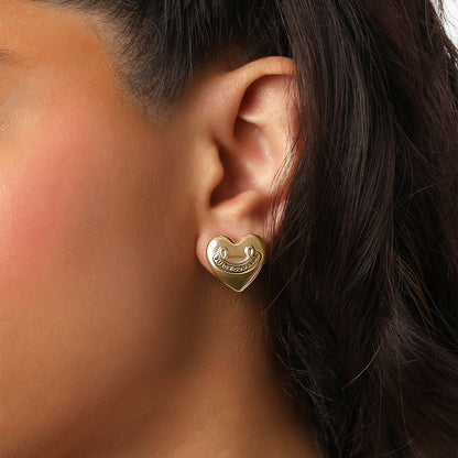 Heart Stud Earrings - Goldtone - Juicy Couture