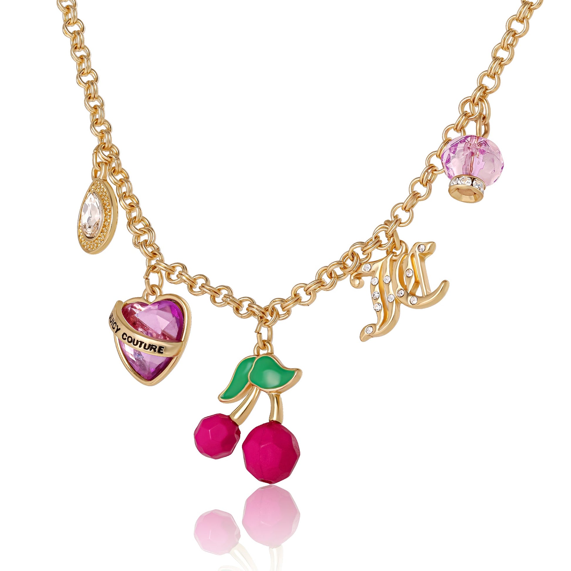 Cherry Charm Necklace - Goldtone - Juicy Couture