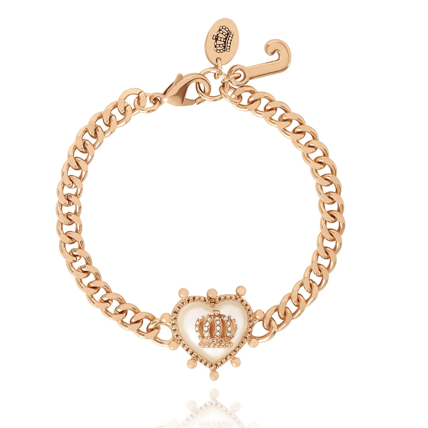 Crown Heart Charm Chain Bracelet - Goldtone - Juicy Couture