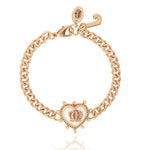 Crown Heart Charm Chain Bracelet - Goldtone - Juicy Couture