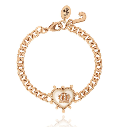 Crown Heart Charm Chain Bracelet - Goldtone - Juicy Couture