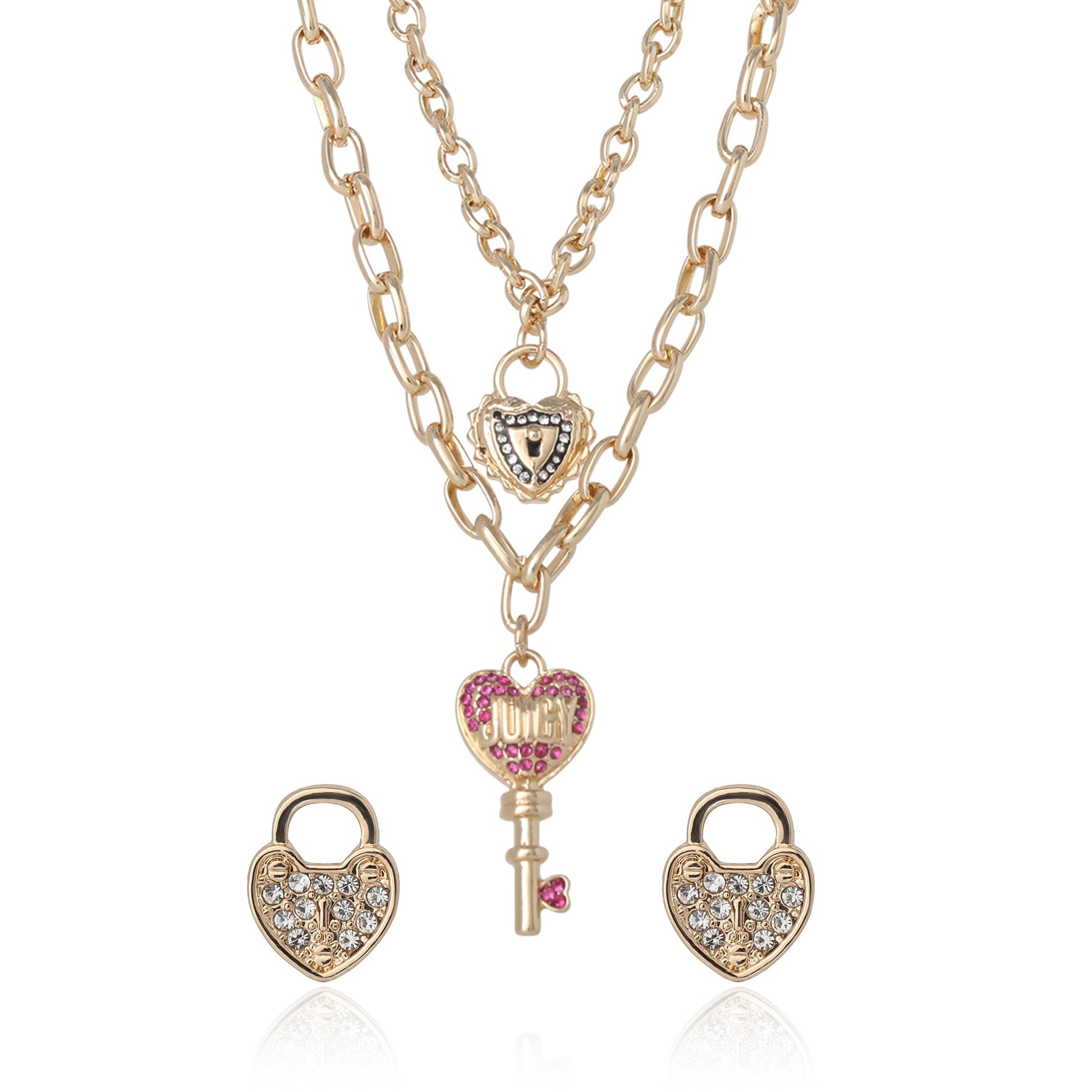 Heart Bow Charm Bracelet - Goldtone - Juicy Couture