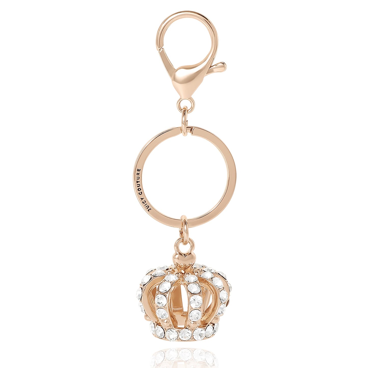 Crown Charm Rhinestone Keychain Bag Charm - Goldtone - Juicy Couture