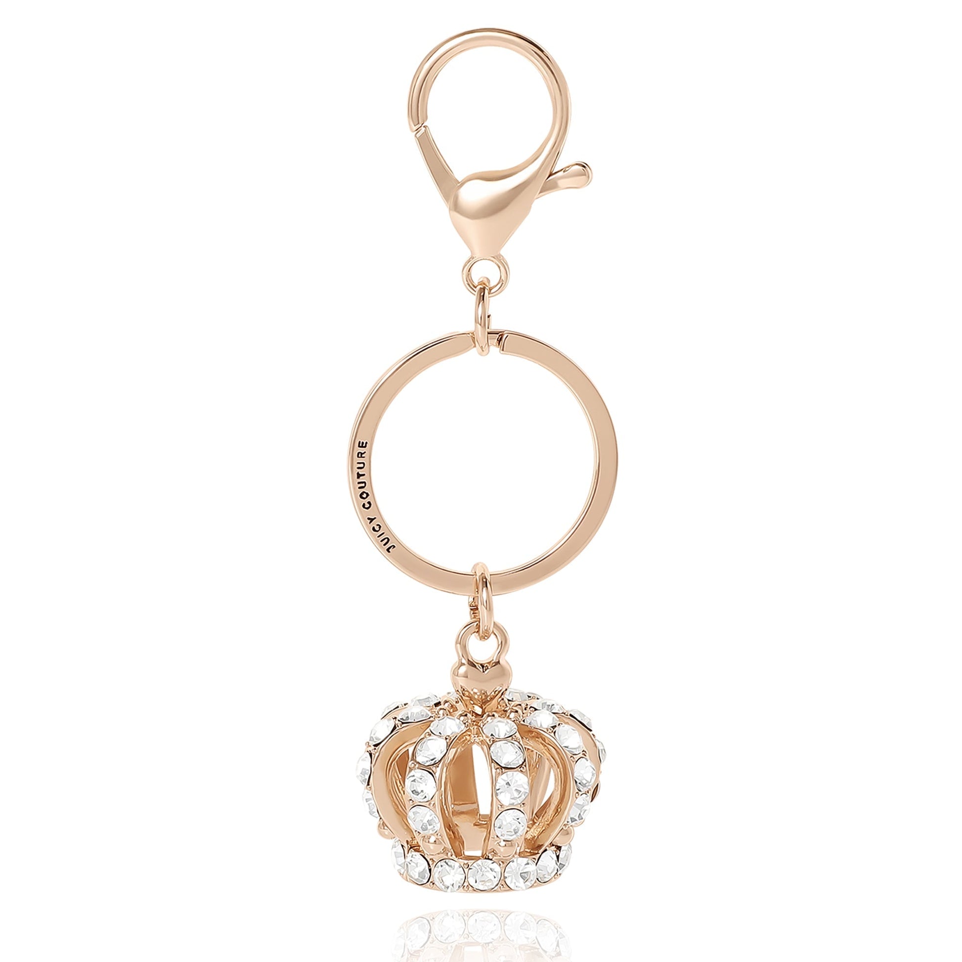 Crown Charm Rhinestone Keychain Bag Charm - Goldtone - Juicy Couture