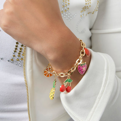 Tropical Fruit Charm Bracelet - Goldtone - Juicy Couture