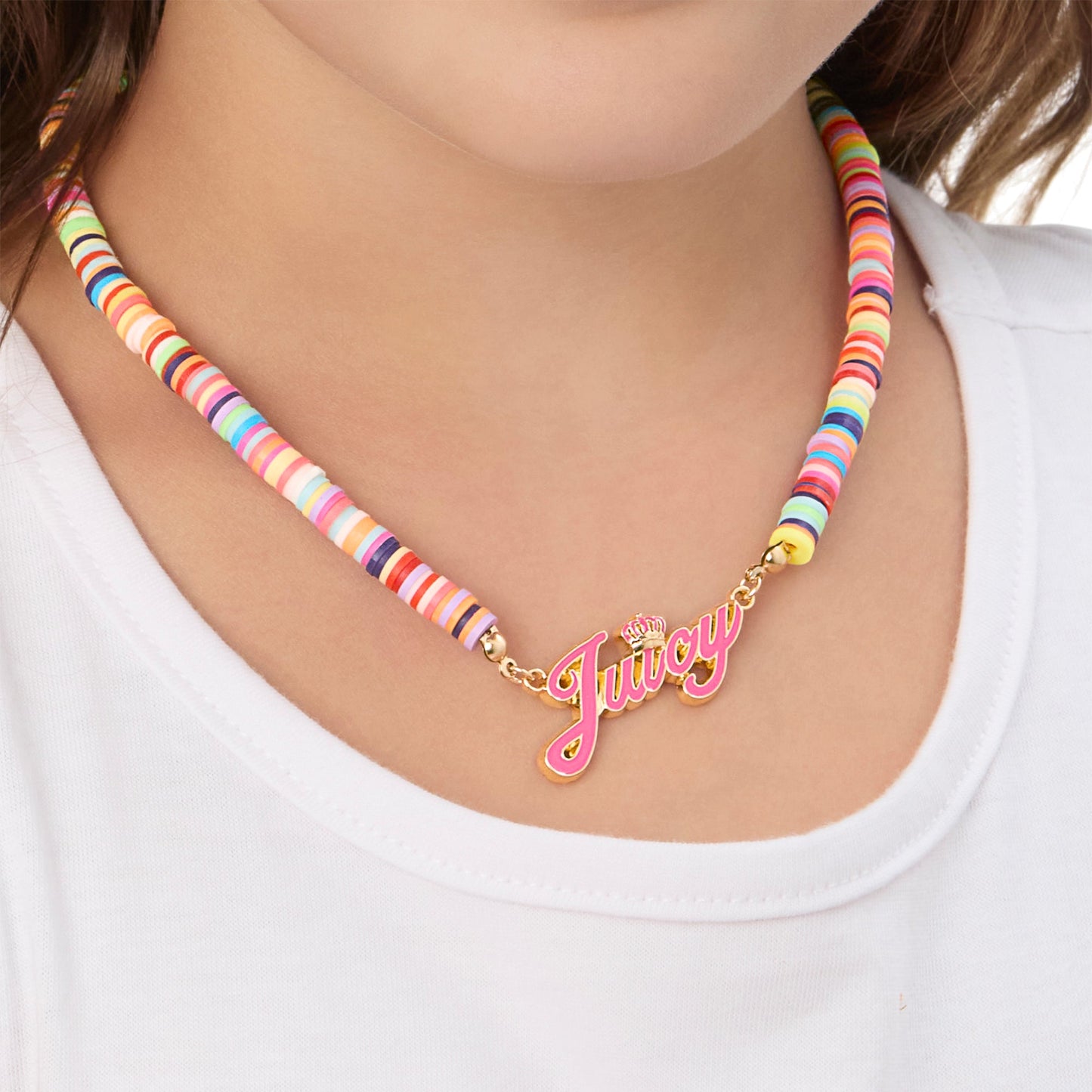 Kids Confetti Beaded Necklace - Goldtone - Juicy Couture