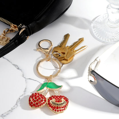 Cherry Charm Keychain Bag Charm - Goldtone - Juicy Couture