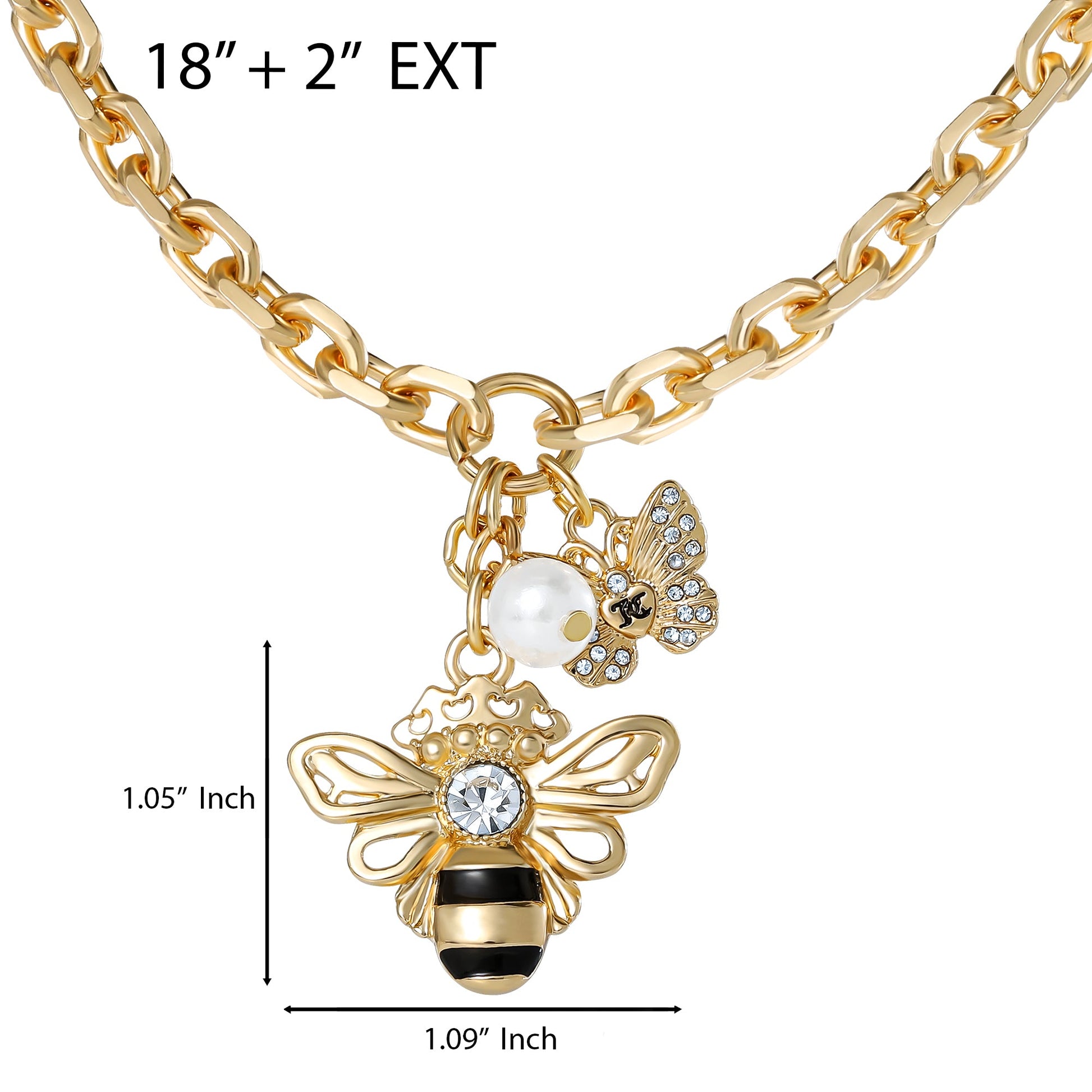 Charm Cluster Heart Necklace - Goldtone - Juicy Couture