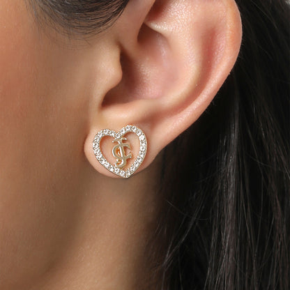 Gold-Tone Pavé Heart Necklace & Stud Earrings Set - Goldtone - Juicy Couture