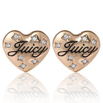 Juicy Crystal-Embellished Heart Stud Earrings - Goldtone - Juicy Couture