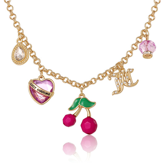 Cherry Charm Necklace - Goldtone - Juicy Couture