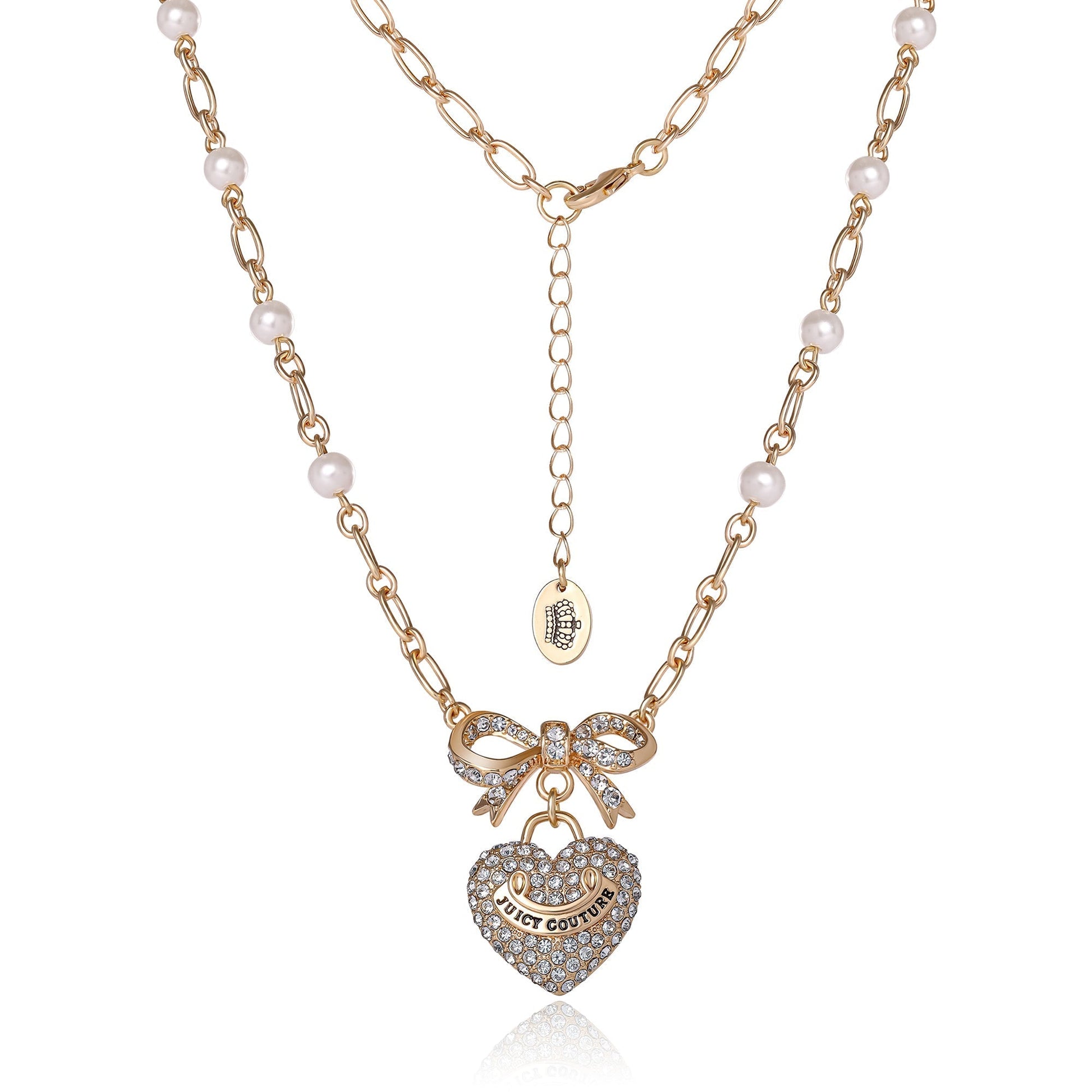 Pearl Heart Pendant Necklace - Goldtone - Juicy Couture